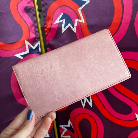 Vintage Coach Pink Leather Checkbook Cover Chequebook Check Cheque Striped Baby - Picture 1 of 15